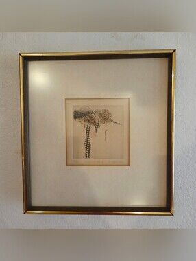 Mamie Joe Signed Limited Edition Etching Art "Globe-trotting" 86/90 Vintage